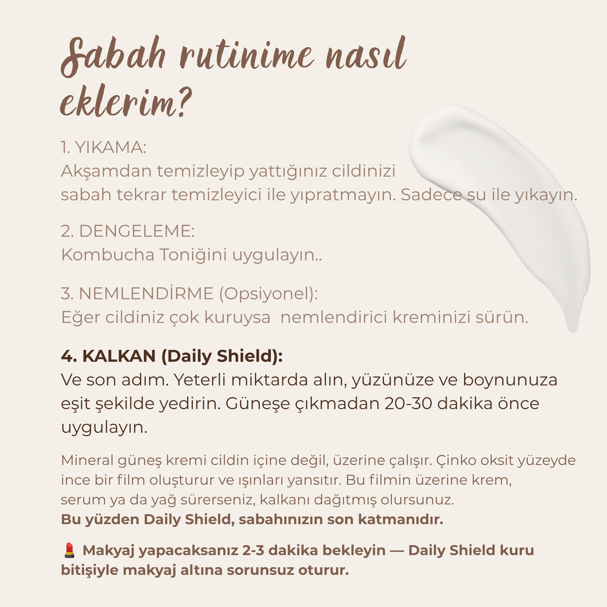 Sabah bakım rutini — Daily Shield son katman