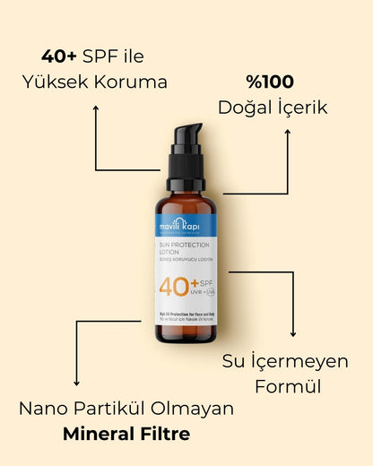 GÜNEŞ KORUYUCU LOSYON 40+SPF Doğal İçeriklerle Güçlü Koruma