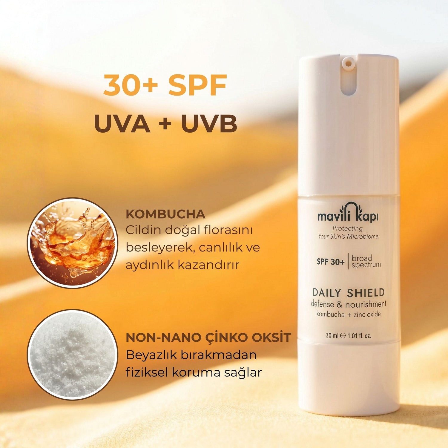 Daily Shield içerik detayı — çinko oksit ve kombucha